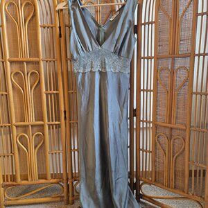 Morrisday dusty green satin lace slip